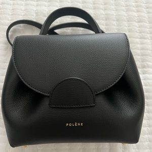 Polene Numero Un Nano Black Textured Leather